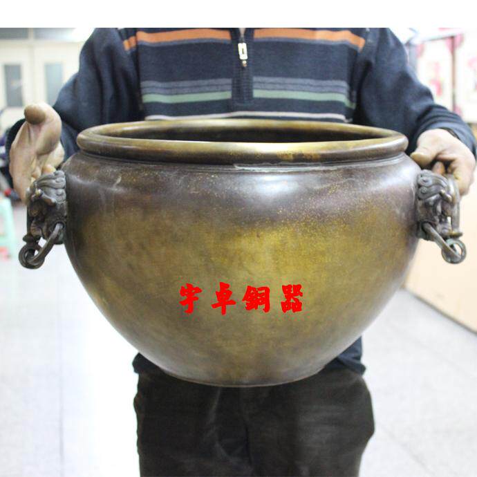 宇卓铜器仿古纯铜水缸 故宫铜缸鱼缸 摆件工艺品收藏礼品
