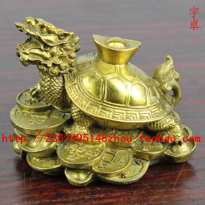 宇卓铜器  纯铜龙龟 黄铜龙龟 元宝龙头龟 工艺品摆件