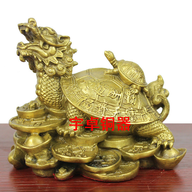 宇卓铜器 纯铜母子龙龟 子孙龙龟 纯铜龙龟 工艺品桌面摆件