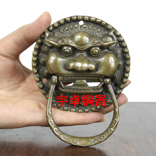 中式复古 狮子门环挂件 纯铜门环 门饰风水挂件大小号大门拉手