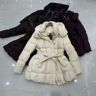 保暖加白鸭绒连帽外套潮 显瘦时尚 羽绒服女2025冬新款 气质收腰修身