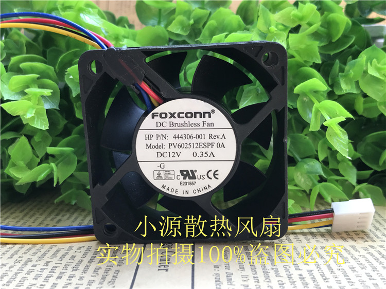 Foxconn PV602512ESPF OA 12V 0.35A 6cm 6025 4线 温控 机箱风扇