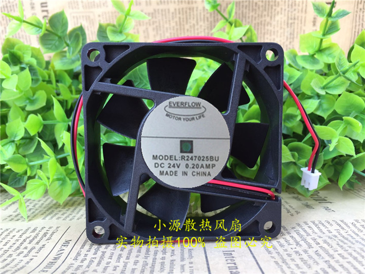 原装台湾EVERFLOW 7025 R247025BU 24V 0.20A 2线变频散热风扇