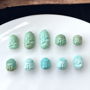 原矿绿松石宝宝佛天然瓷釉级无优化 湖北十堰 一物一图文玩配饰