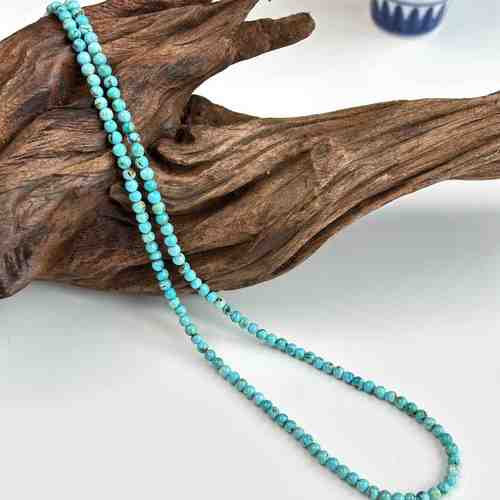 高瓷原矿绿松石无优化项链米珠