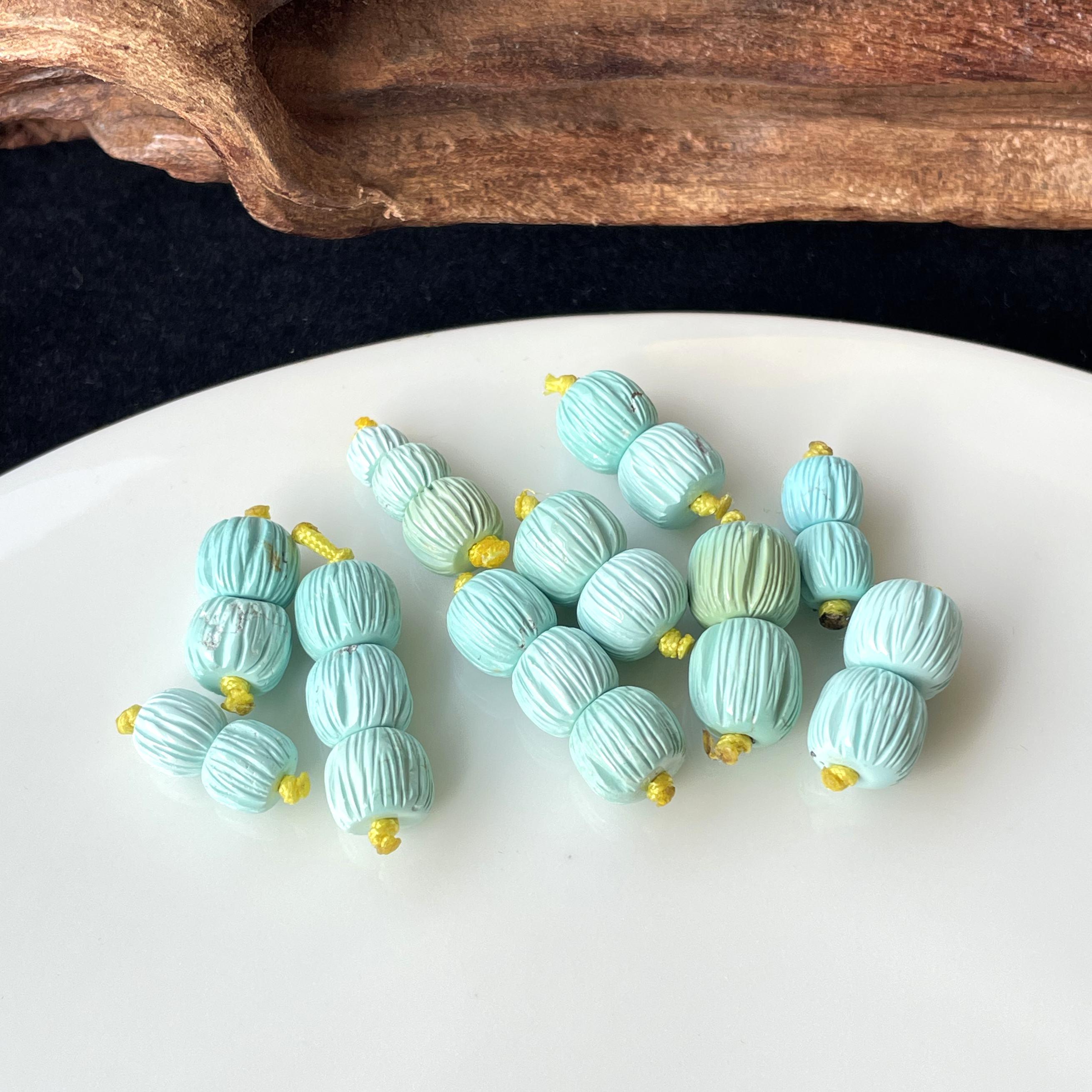 湖北原矿绿松石百香籽DIY配件