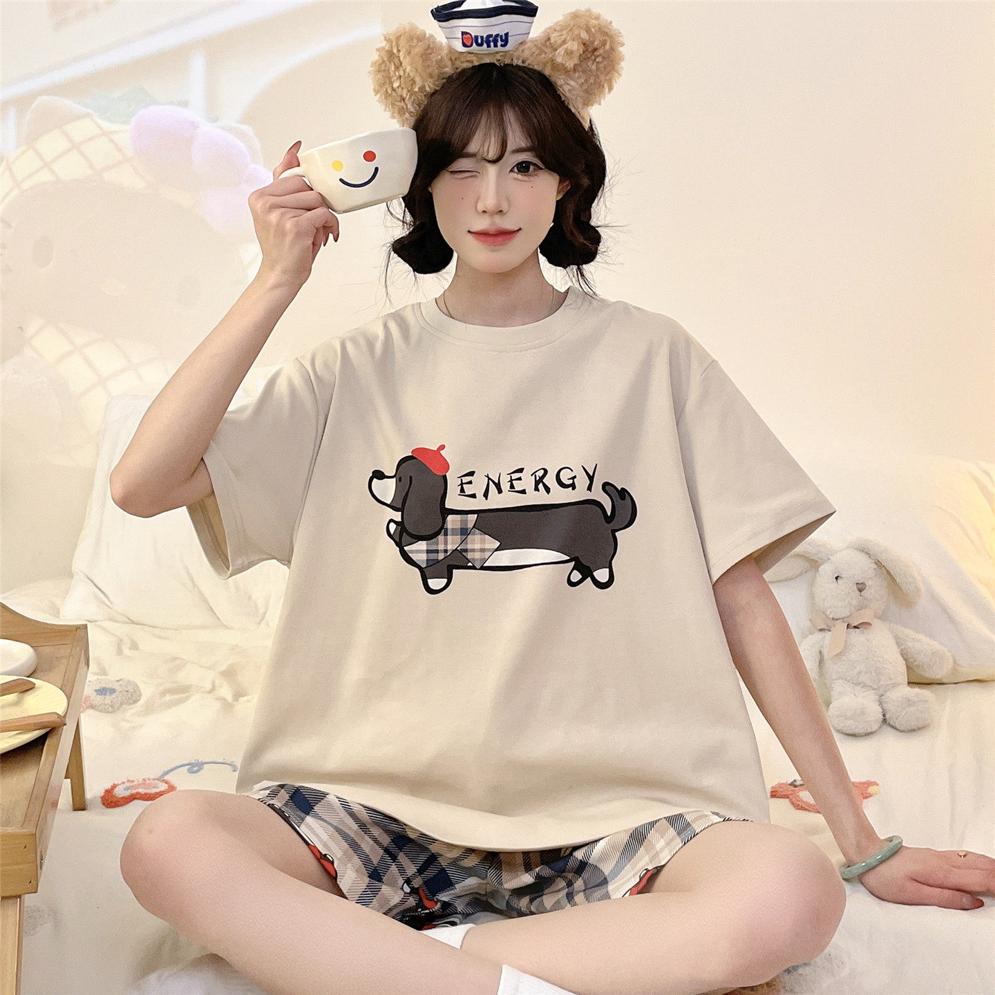 睡衣女款夏季薄款短袖纯棉大童女孩学生青少年韩版可爱家居服套装