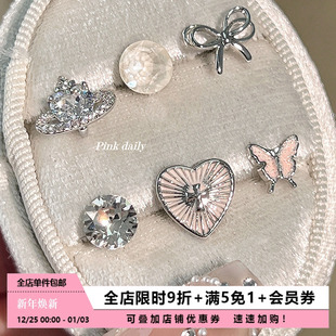 PinkDaily爆闪医用钛钢耳骨钉免摘0.8mm养耳洞耳蜗钉拧扣平底耳饰