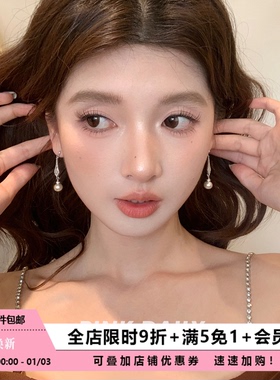 Pink Daily法式气质轻奢珍珠吊坠耳钉耳夹女高级感耳坠设计感耳饰