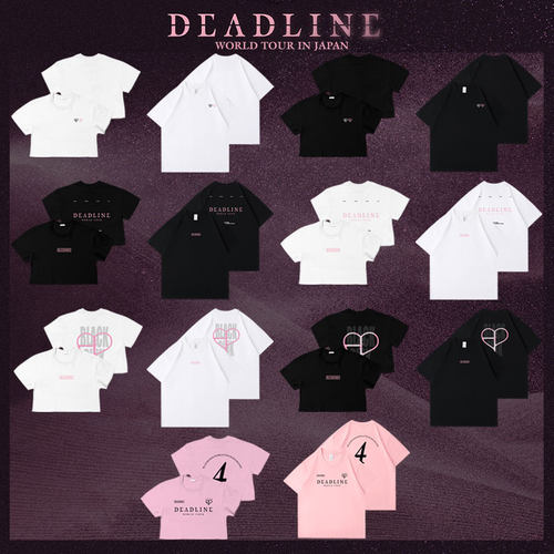 BLACKPINK演唱会DEADLINE日本场周边衣服同款短袖T恤宽松印花上衣