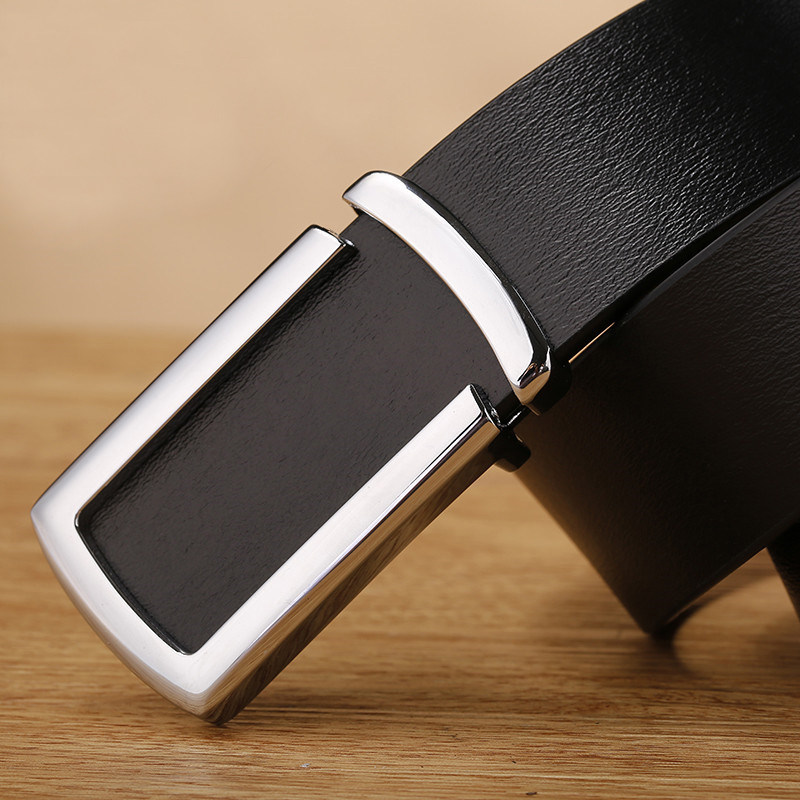 平滑扣西装皮带男士正装商务真皮休闲纯牛皮高档西服年轻人腰带男