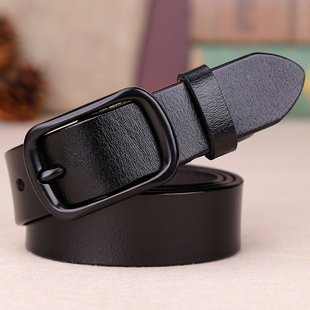 真皮工装 女装 2025新款 黑色时尚 细皮带 纯牛皮女士腰带百搭职业西裤