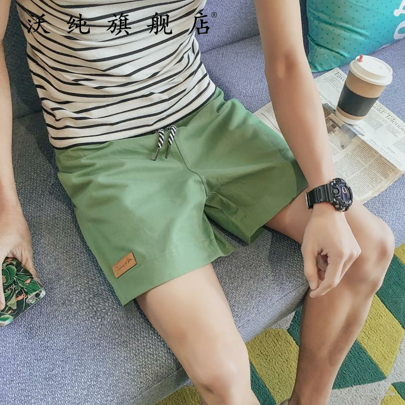 夏季棉质3分短裤修身韩版三分裤男潮超短裤松紧热裤沙滩裤4四分裤