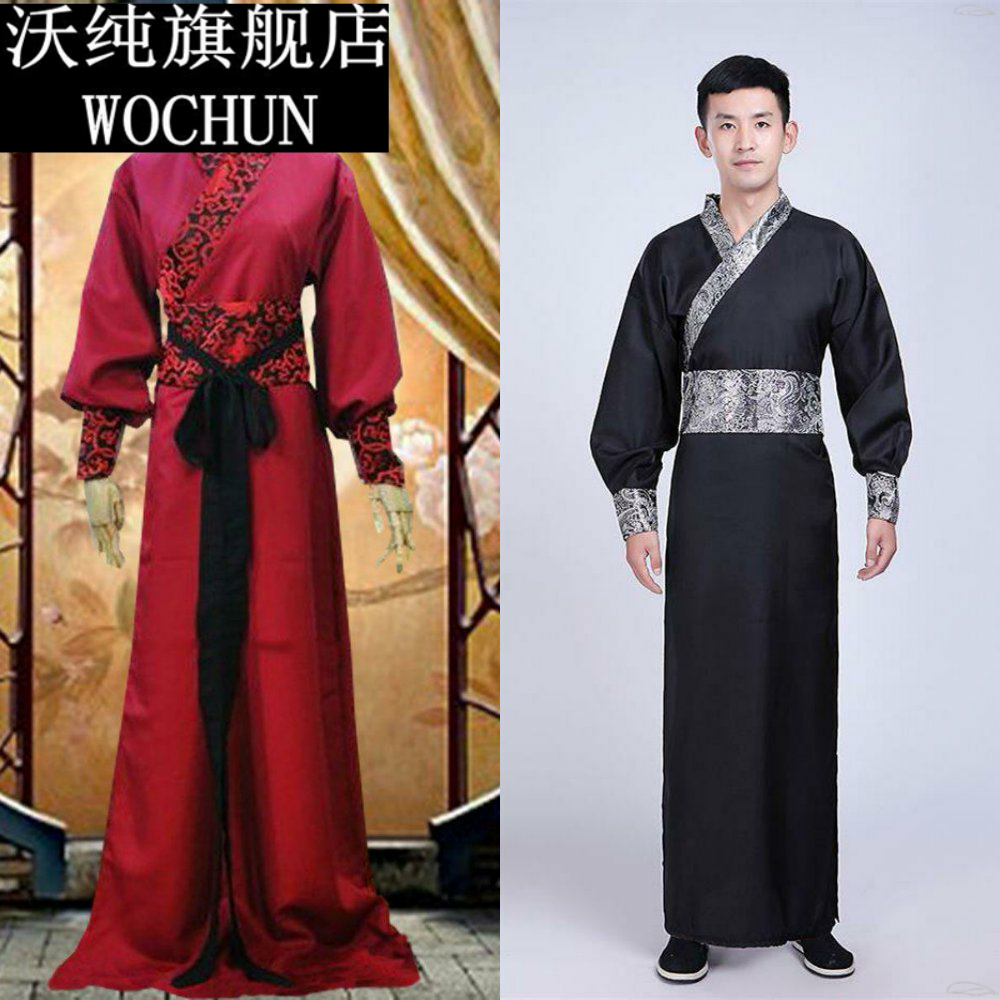 仙气好看秦朝舞台拍戏服装长袍武术江湖男士古装汉服男古代学生