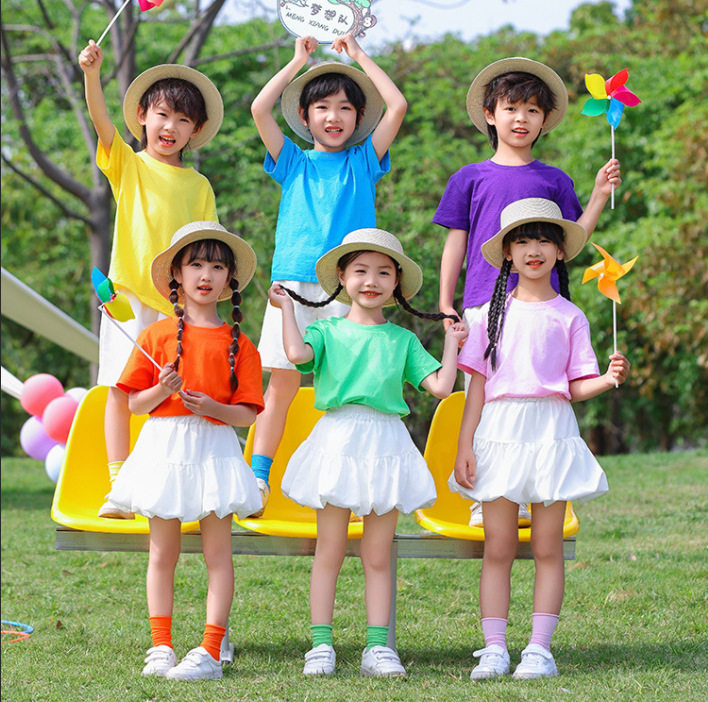 六一儿童演出服幼儿园糖果色毕业照班服小学生舞蹈多巴胺表演套装