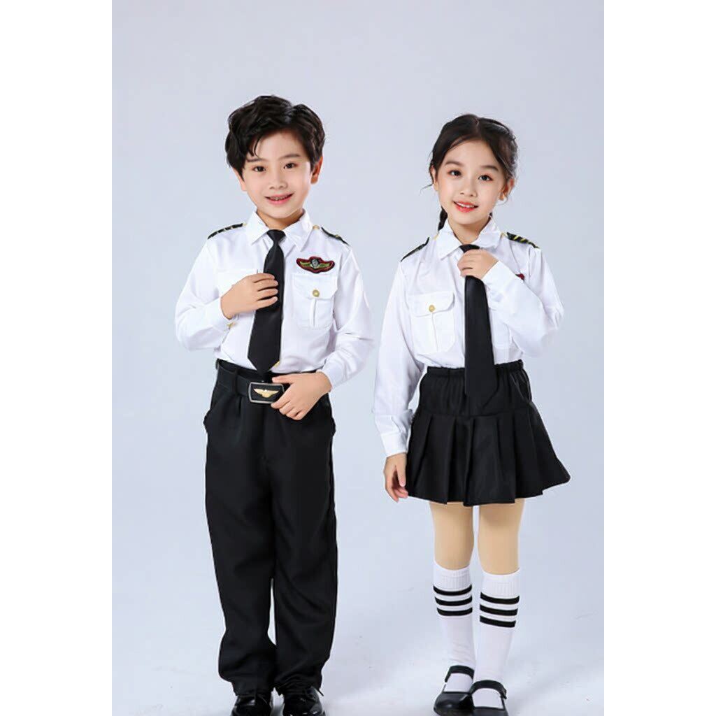儿童空军空姐机长制服飞机师男女童空少服装航空飞行员表演出套装