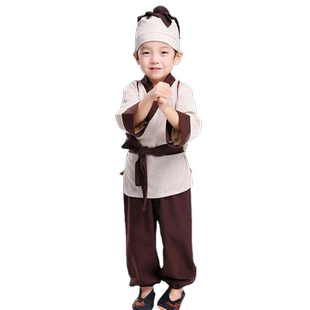 和尚服六一儿童马良男小书药童装神笔国风服装汉服古装书生演出服