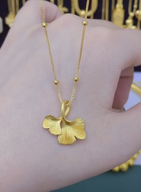 M扣三生有杏项链吊坠时尚简约杏