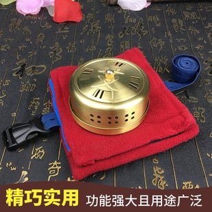 随身灸铜艾灸针灸盒家用布套温灸器罐包熏便携式单个盒子艾炙铜盒