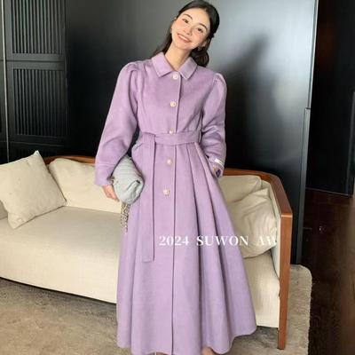 中长款赫本风大裙摆羊绒大衣