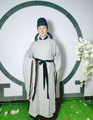 汉服大袖圆领袍霓裳棉麻复原款