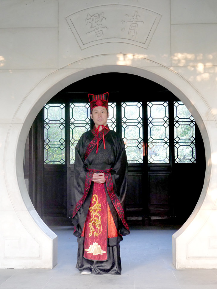 独家汉服周制婚礼服玄端上衣下裳男装绣花山龙蔽膝4件套现货送冠