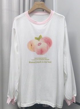 C3296   D腮红桃子长袖T恤BXT610242D