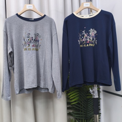 C3074/C3075  领口撞色米奇PARTY长袖T恤BXT610223C