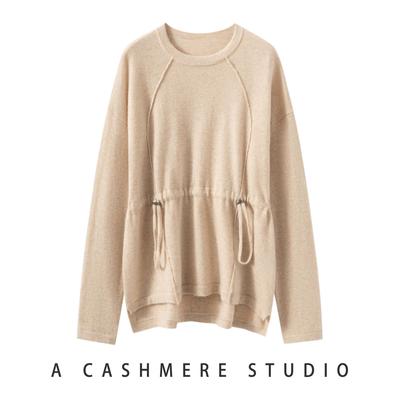 2025秋冬收腰气质100%纯山羊绒衫针织圆领高品质毛衣宽松打底衫女