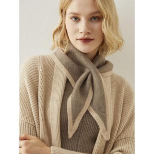 护颈小围脖女秋冬季新款针织保暖三角巾百搭围巾羊绒脖套假领子女