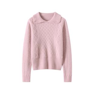 加厚羊绒衫女套头娃娃领短款针织100%纯山羊绒毛衣秋冬新款打底衫
