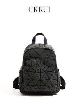 CKKUI简约菱格包包女2025新款通勤旅游休闲双肩包大学生校园背包