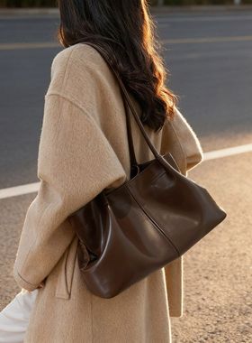 批发复古高级感腋下包包女2025新款简约托特包大容量单肩通勤包