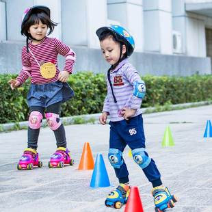 幼儿双排溜冰鞋 儿童轮滑鞋 宝宝四轮旱冰轮2小孩3岁初学者男童女童