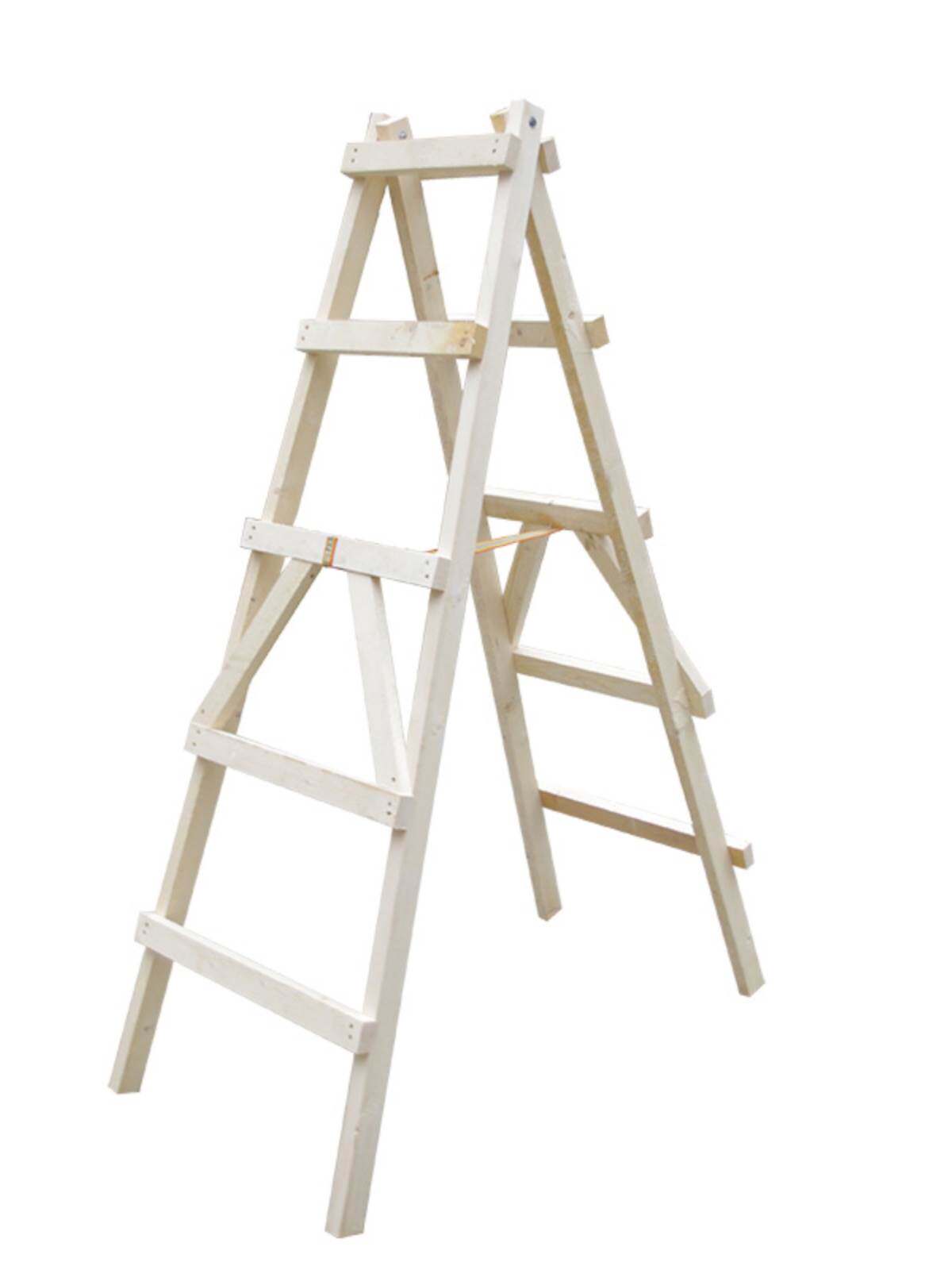 松木双侧梯子 简易装修木头实木登高人字梯 工程水电木梯工地使用