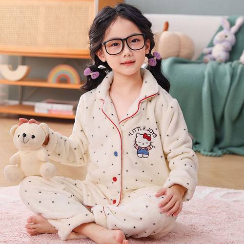 儿童hellokitty睡衣女童秋冬季