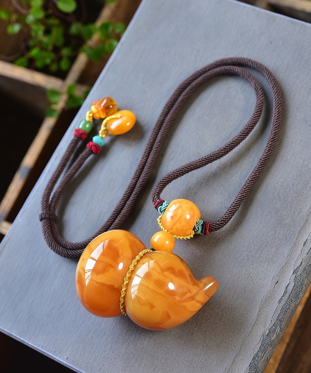 天然蜜蜡葫芦吊坠大号