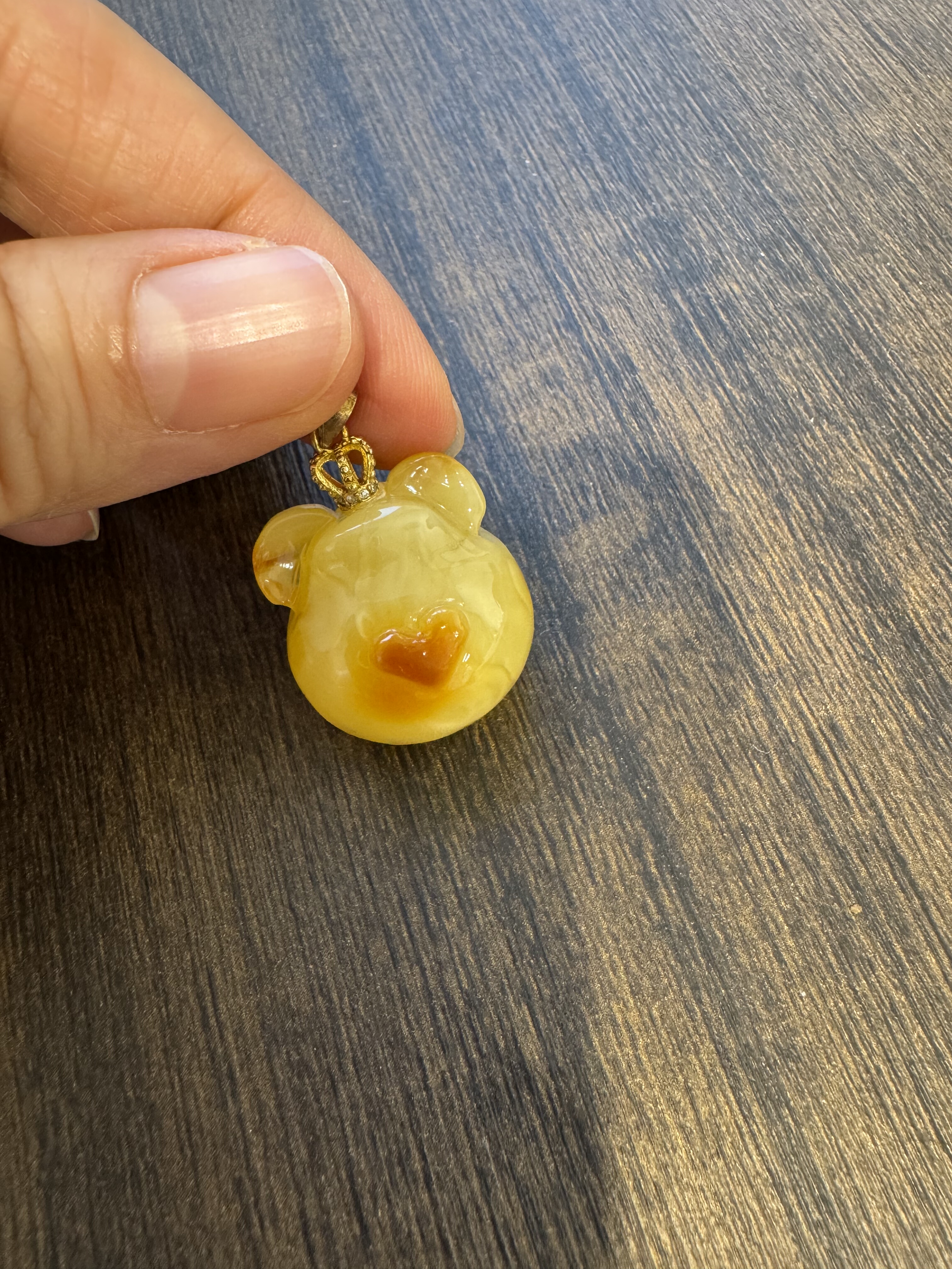 天然蜜蜡小熊吊坠