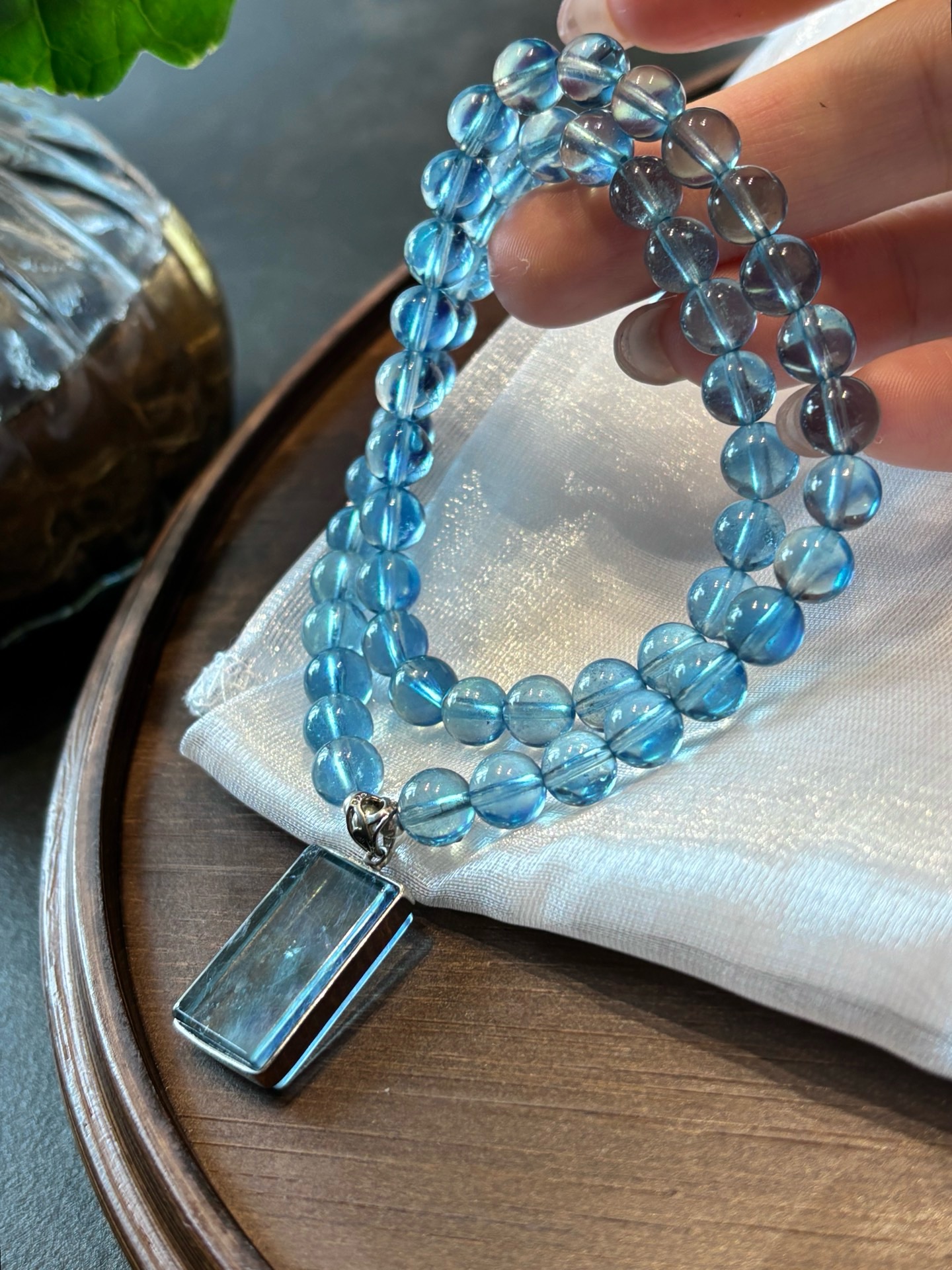 天然海蓝宝手串魔鬼蓝