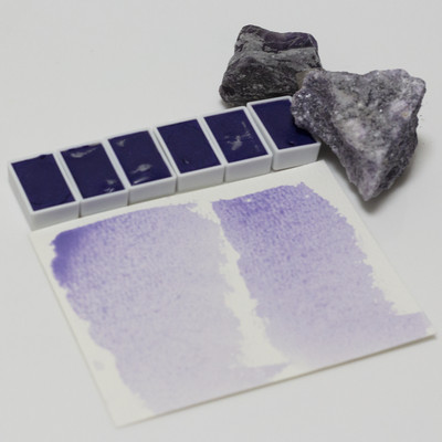 新版紫水晶手工固体蜂蜜透明全块水彩矿物色耐光颜料小众固彩