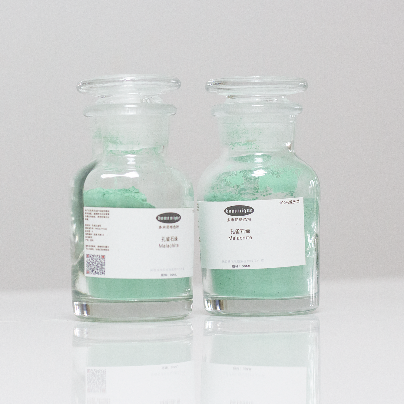 天然孔雀石绿矿物颜料坦培拉油画