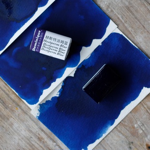 赫斯特派姆蓝 PB80 半透明高浓度固体水彩颜料深蓝色全块多米尼格