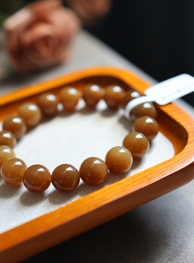 新疆和田玉且末金糖手串11mm