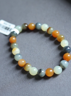 楼兰三色新疆和田玉手串8mm