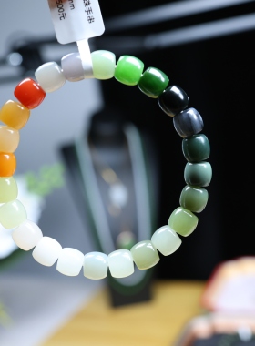 和田玉多宝手串直切珠7.8*8.7mm