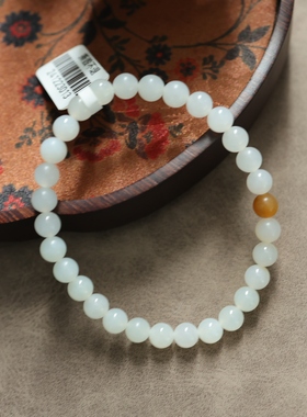 俄料白玉手串糖玉配珠6mm