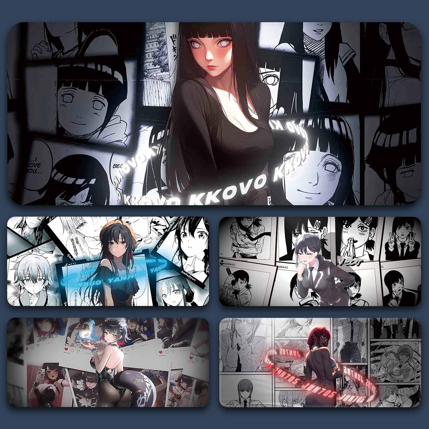 滑鼠垫超大动漫男生电脑键盘垫拼贴漫画 画滑鼠垫电竞专用游戏桌