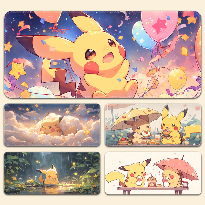 鼠标垫超大皮卡丘电脑键盘垫可爱卡通办公桌垫动漫高颜值家用桌垫