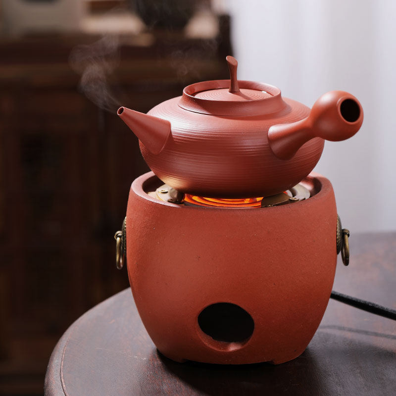 潮州红泥小火炉煮茶炭炉改电炉砂铫陶壶电陶炉电炉丝茶炉电碳两用
