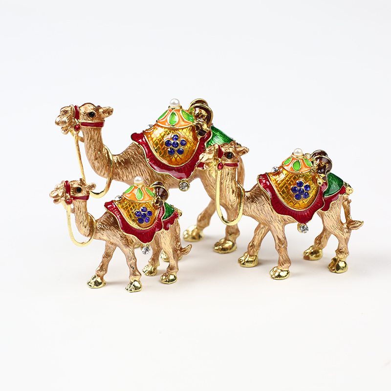 敦煌骆驼摆件合金镶钻首饰盒家居桌面摆件工艺文创旅游纪念品迪拜